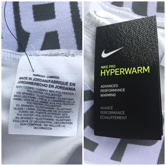 Nike Pro Hyperwarm Tights AOP White Grey Tree M - Picture 8 of 8